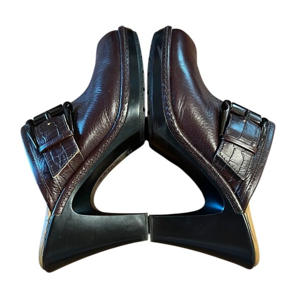 Sofft Platform Mules Clogs w Buckle Size 8.5 Dark Brown Raisin Leather Y2K - Picture 4 of 14